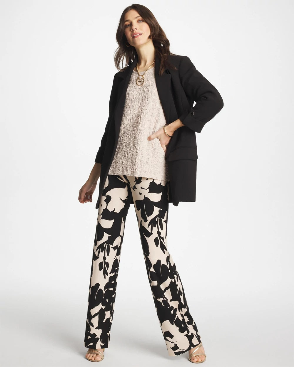 Black Shadow Blossom Matte Jersey Pants