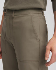 Nettle Leaf Petite Bi-Stretch Straight Ankle Pants