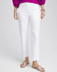 Alabaster Striped Straight-Leg Cropped Pants