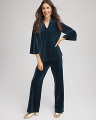 Teal Shadow Travelers™ Velvet No Tummy Pants