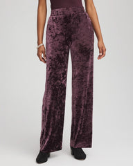 Night Bloom Crushed Velvet Wide-Leg Pants