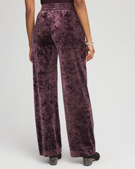 Night Bloom Crushed Velvet Wide-Leg Pants
