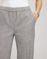 Silver Shimmer Straight Tapered Ankle Pants