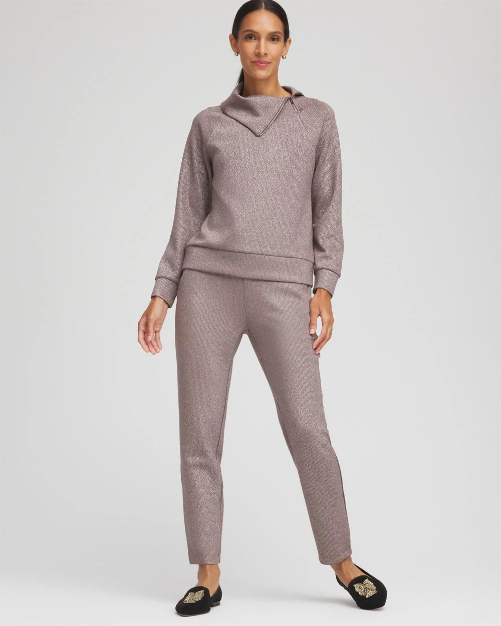 Walnut Zenergy® Sparkle Tapered Ankle Pants