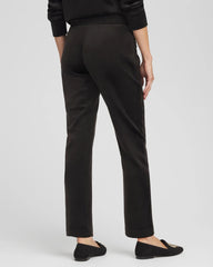 Black Zenergy® Velour Tapered Ankle Pants