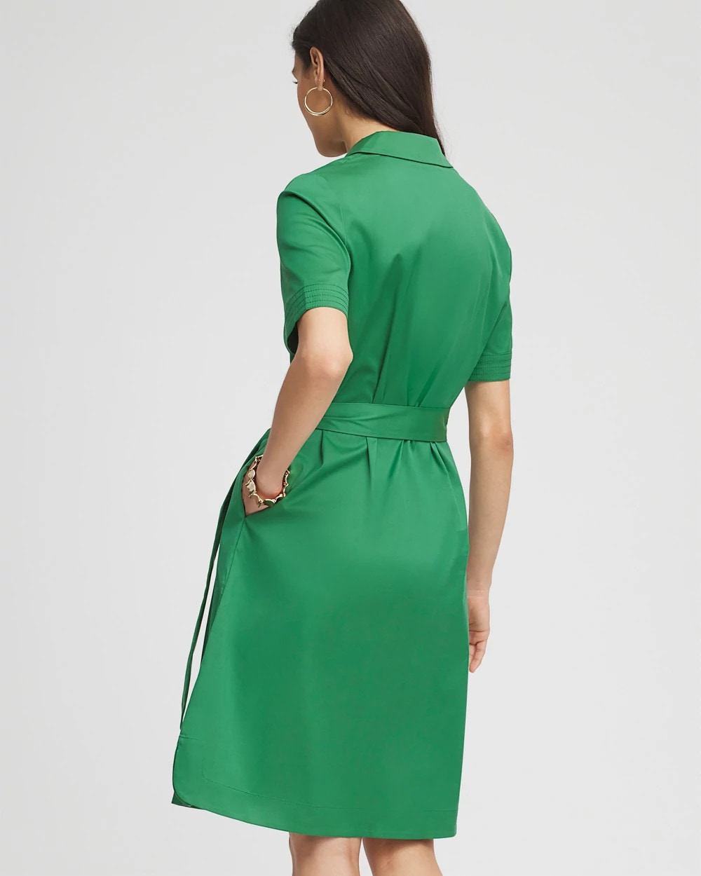 Jardin Green Shirttail Hem Popover Dress