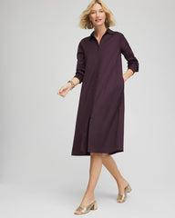 Night Bloom Sequin Collar Midi Shirtdress