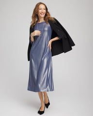 Indigo Sky Foiled Jersey Knit Maxi Dress