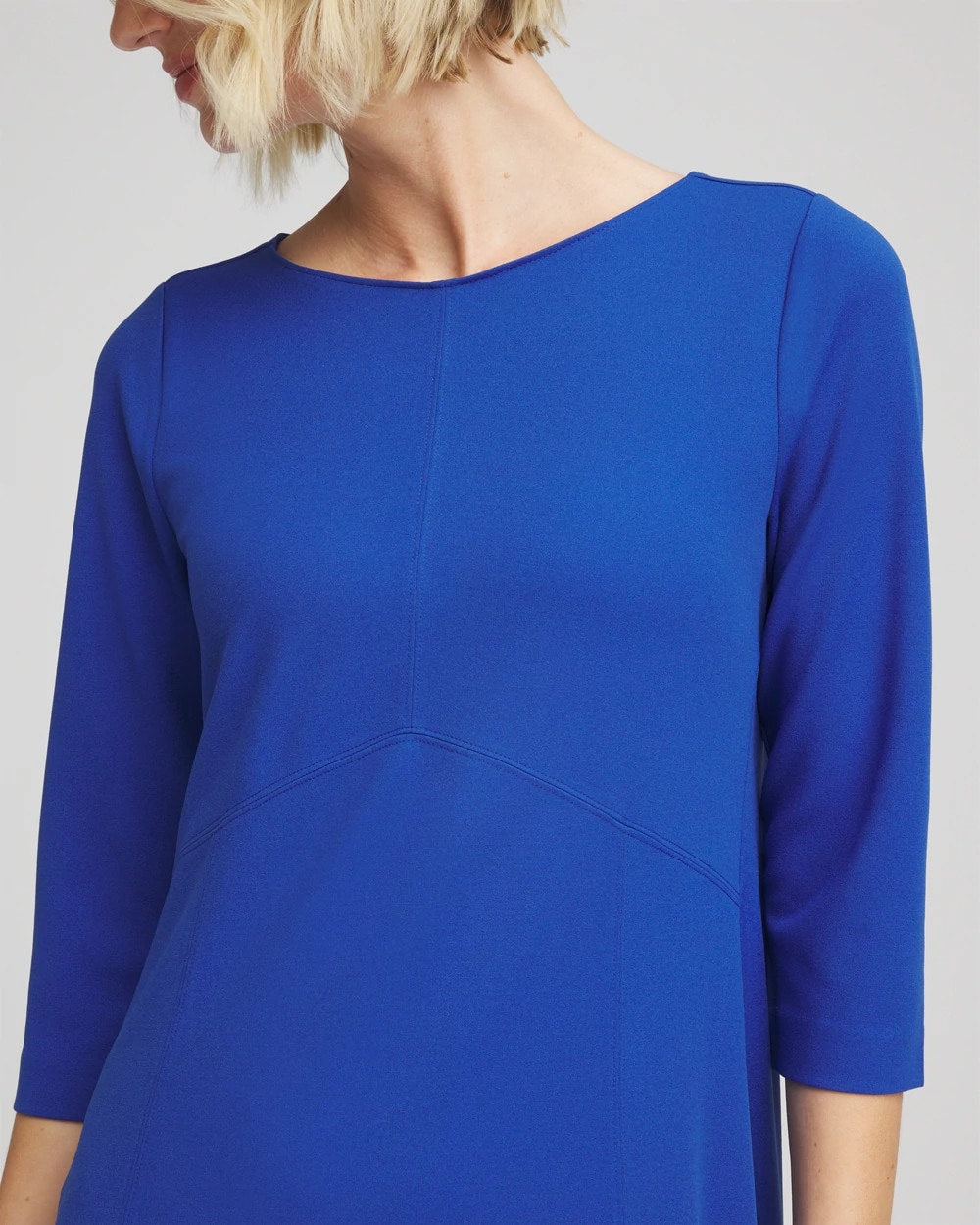 Cobalt Stone Seamed Crepe Maxi Dress