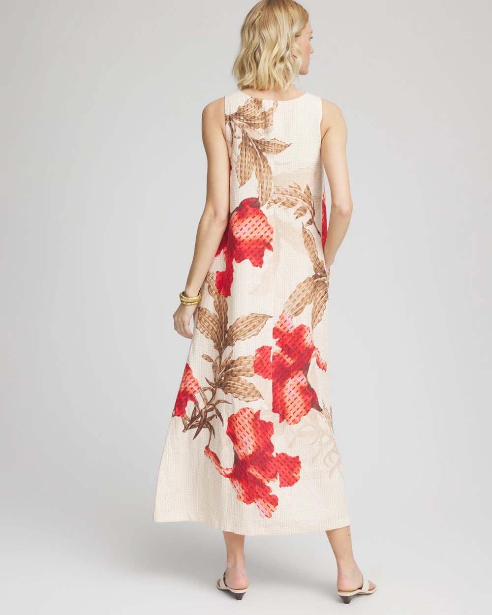 Multi Floral Tank Linen Maxi Dress