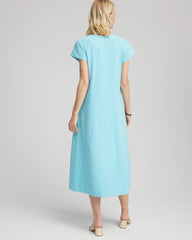 Paradiso Blue Short-Sleeved Maxi Dress
