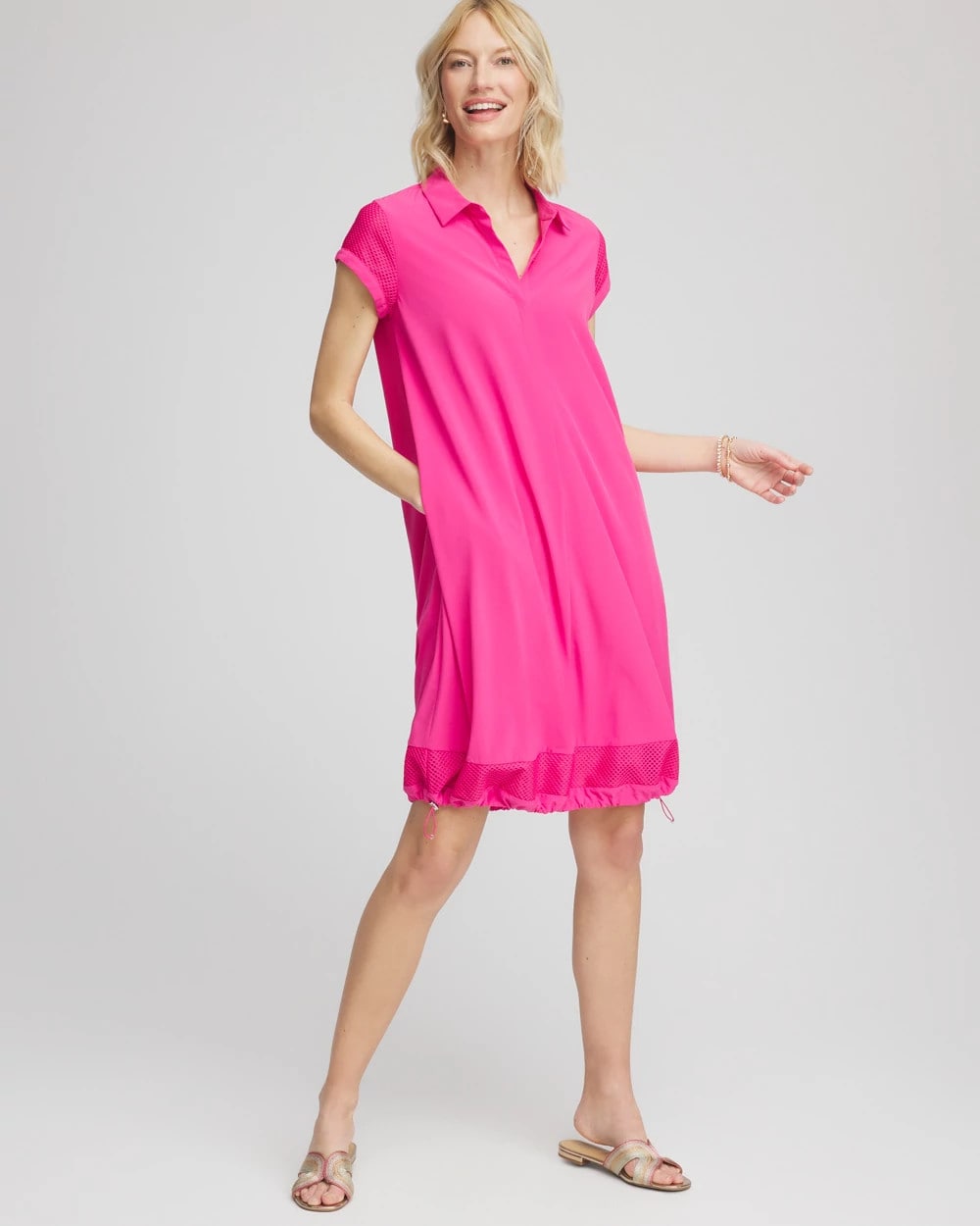 Crushed Berries Zenergy® UPF Mesh-Trim Bungee Dress