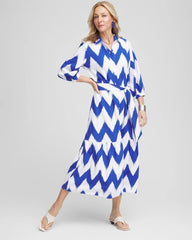 Alabaster Chevron Striped Shirtdress