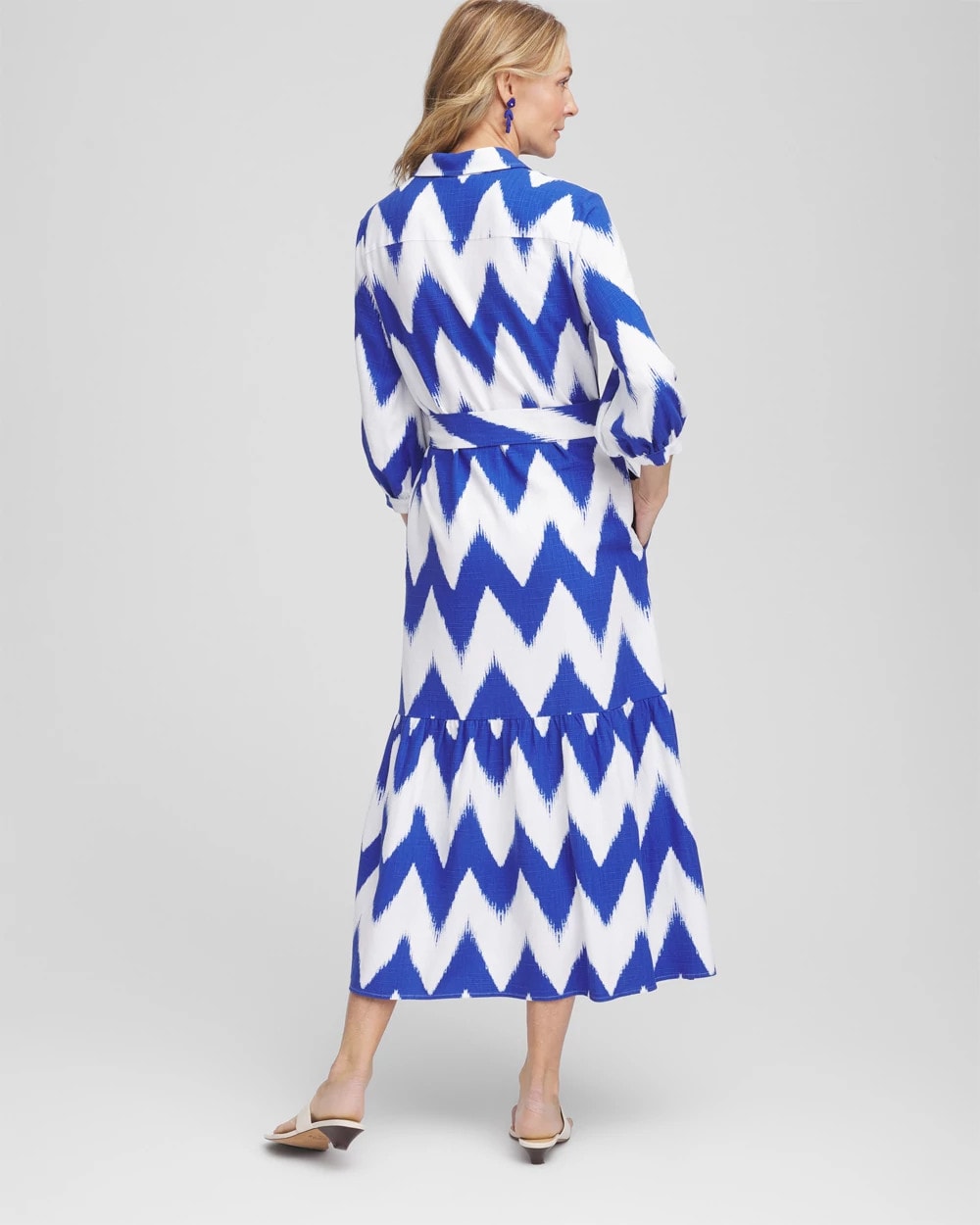 Alabaster Chevron Striped Shirtdress