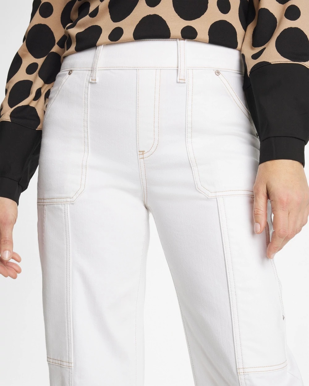 Alabaster Utility Wide Pull-On Crop Jeans