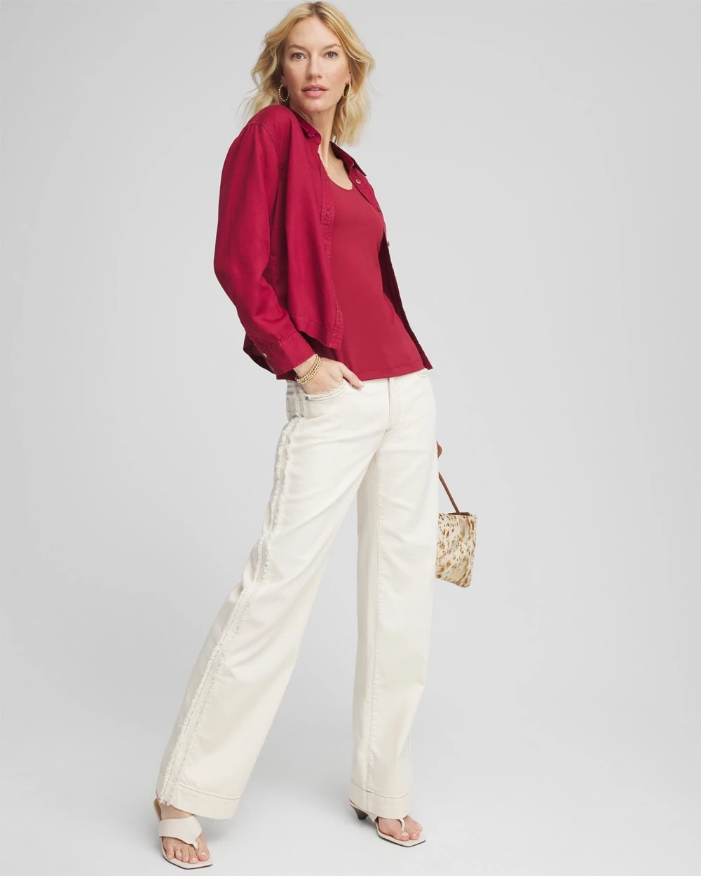 Natural Seeded Sea Salt High-Rise Frayed Jeans