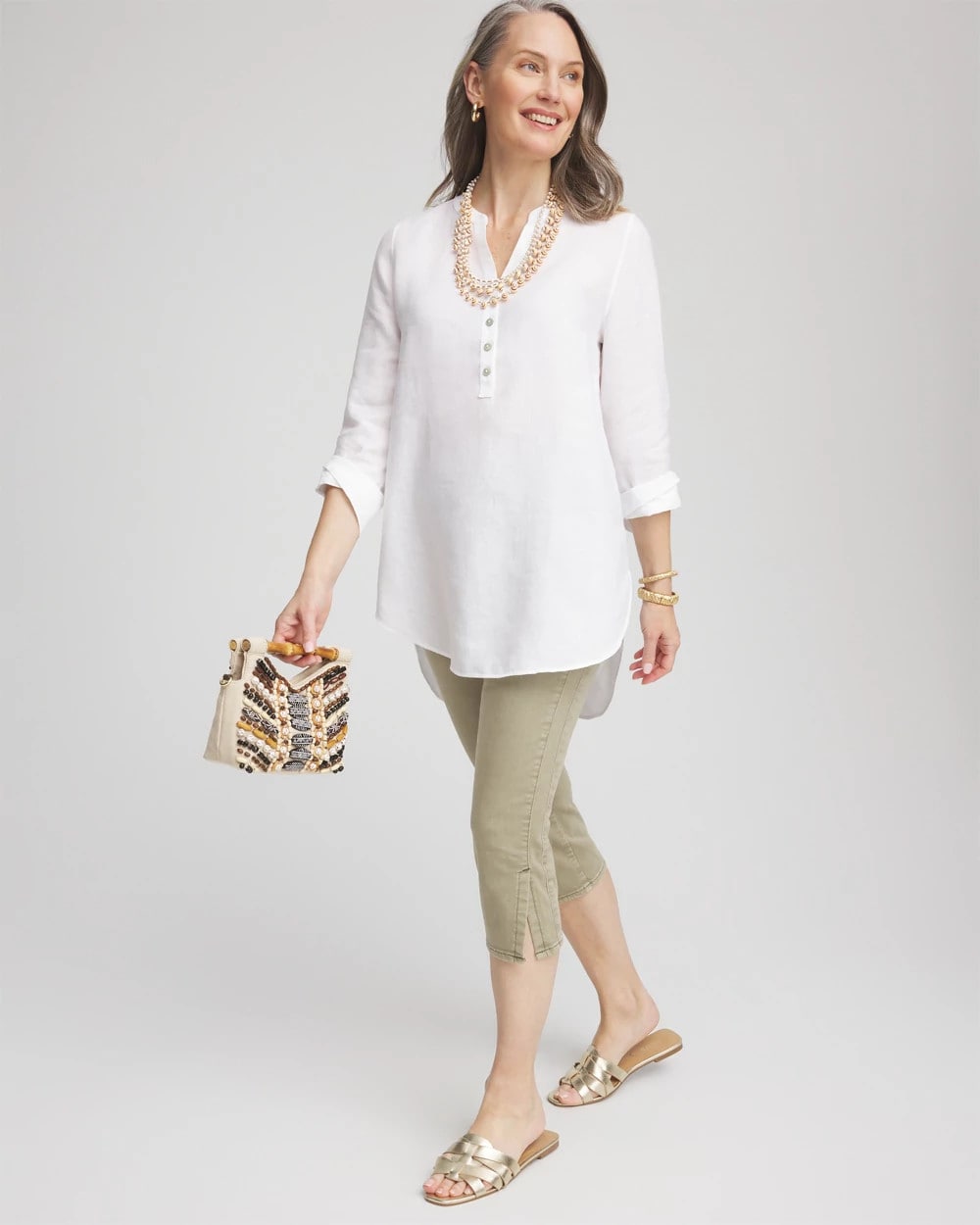 Washed Sage 19" Pull-on Capri Jeans