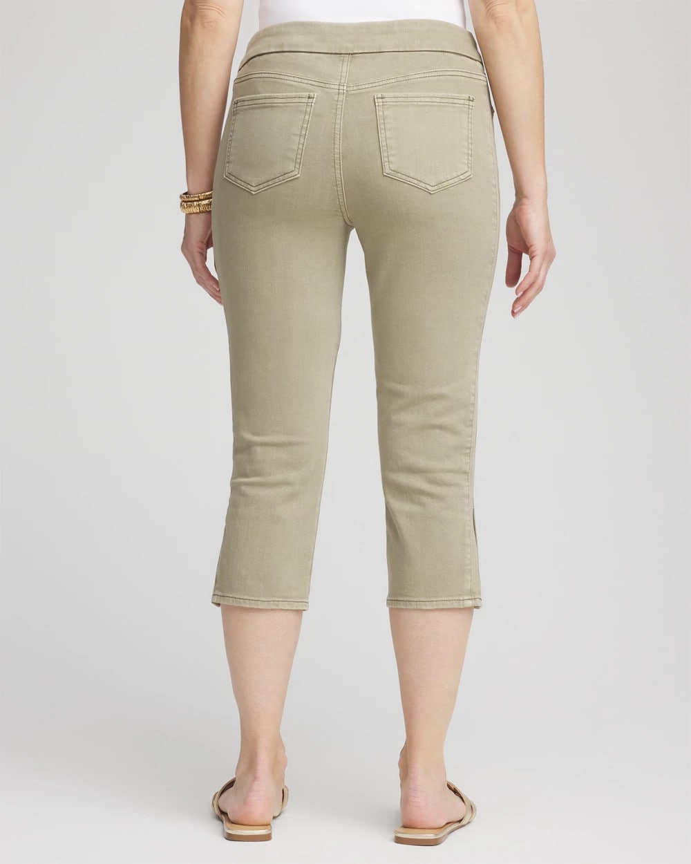Washed Sage 19" Pull-on Capri Jeans