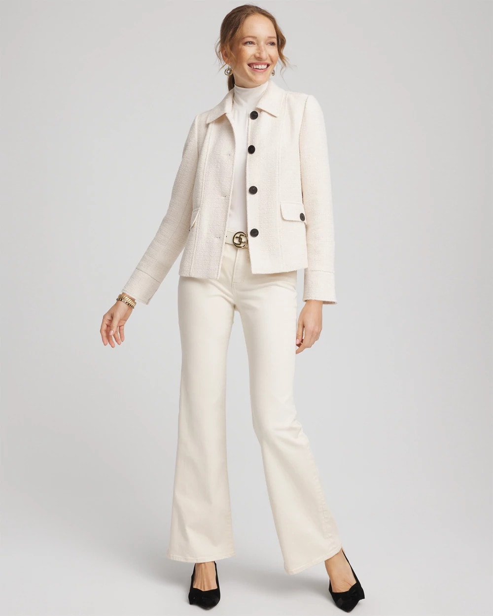 English Cream Bouclé Chore Jacket