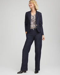 Cedar Rinse Denim Peplum Blazer