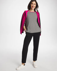 Europa Pink Zenergy® Striped Jacquard Contrast Pullover Top