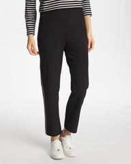 Black Zenergy® UPF Lattice-Trim Ankle Pants