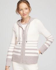 English Cream Zenergy® Luxe Metallic Striped Sweater