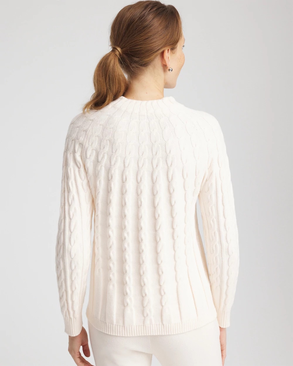 English Cream Zenergy® Luxe Cable Sweater