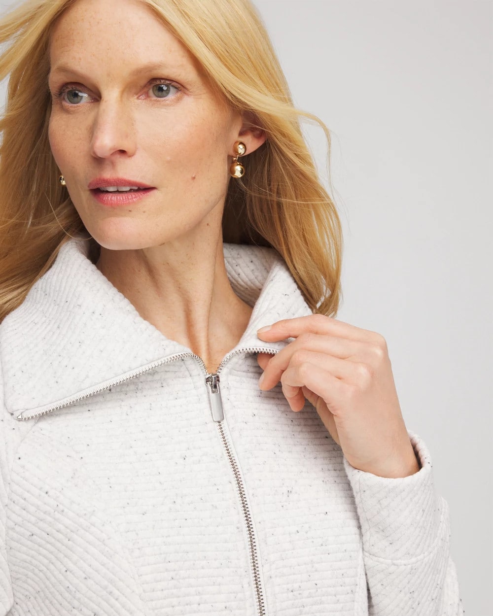 Light Heather Gray Zenergy® Textured Rib Tunic