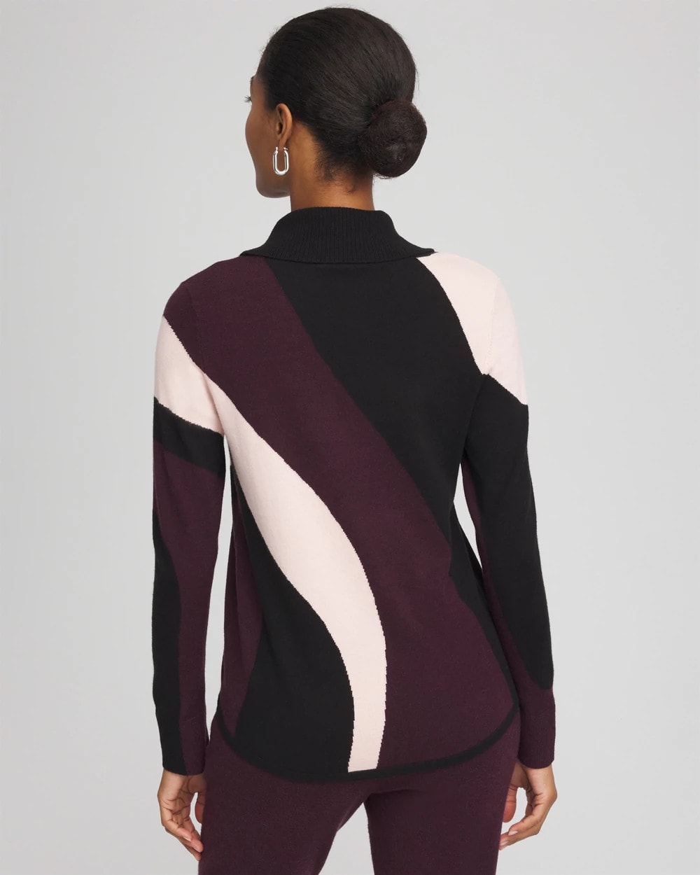 Night Bloom Zenergy® Luxe Intarsia Cowlneck Top