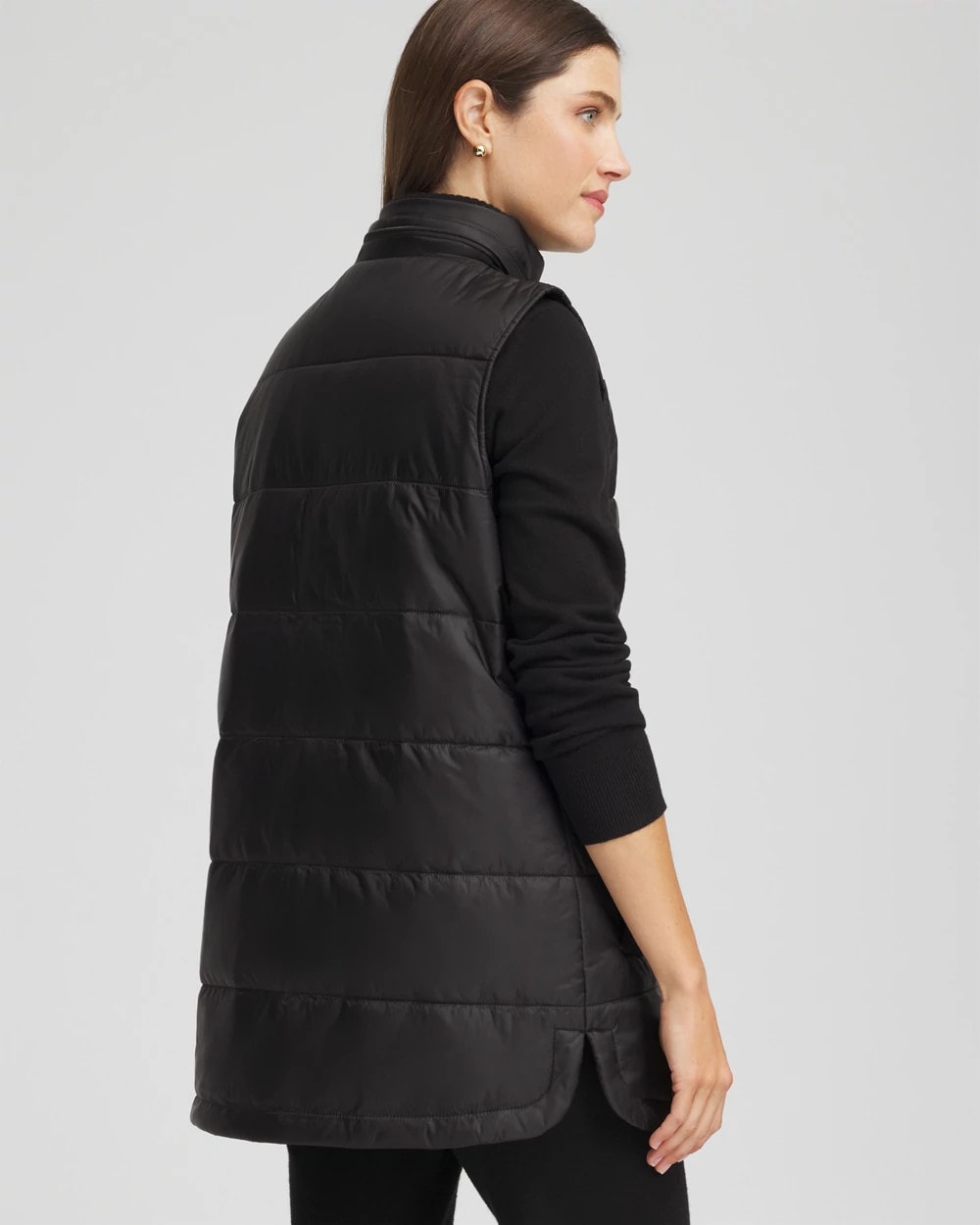 Black Zenergy® Quilted Hooded Vest
