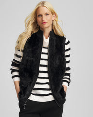 Black Zenergy® Luxe Faux Fur Vest