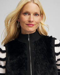 Black Zenergy® Luxe Faux Fur Vest