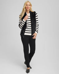 Black Zenergy® Luxe Eyelash Striped Sweater