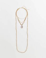 Neutral Convertible Agate Pendant Necklace