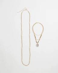 Neutral Convertible Agate Pendant Necklace