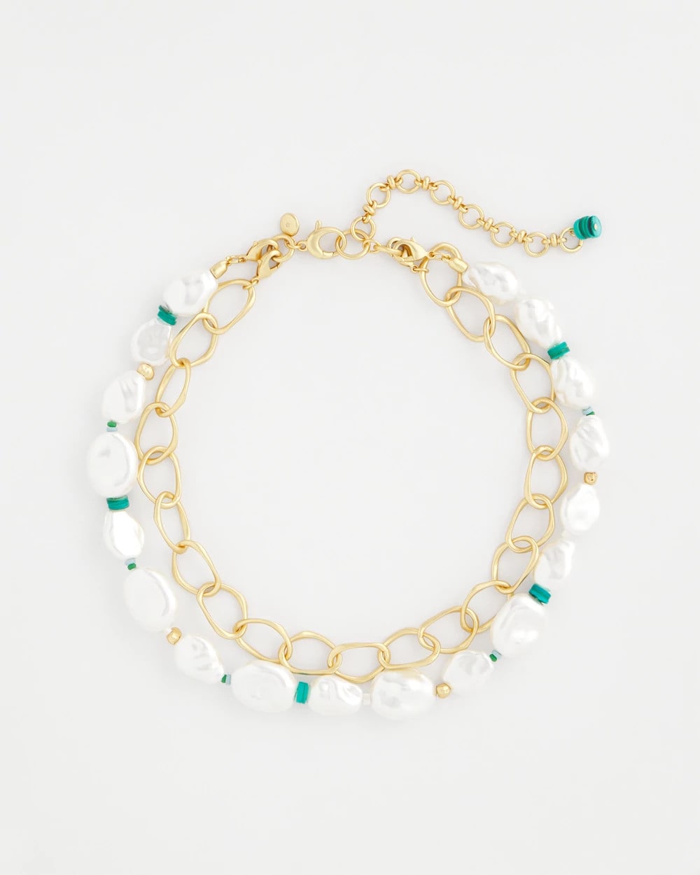 Pearl Pearlescent Goldtone Collar Necklace