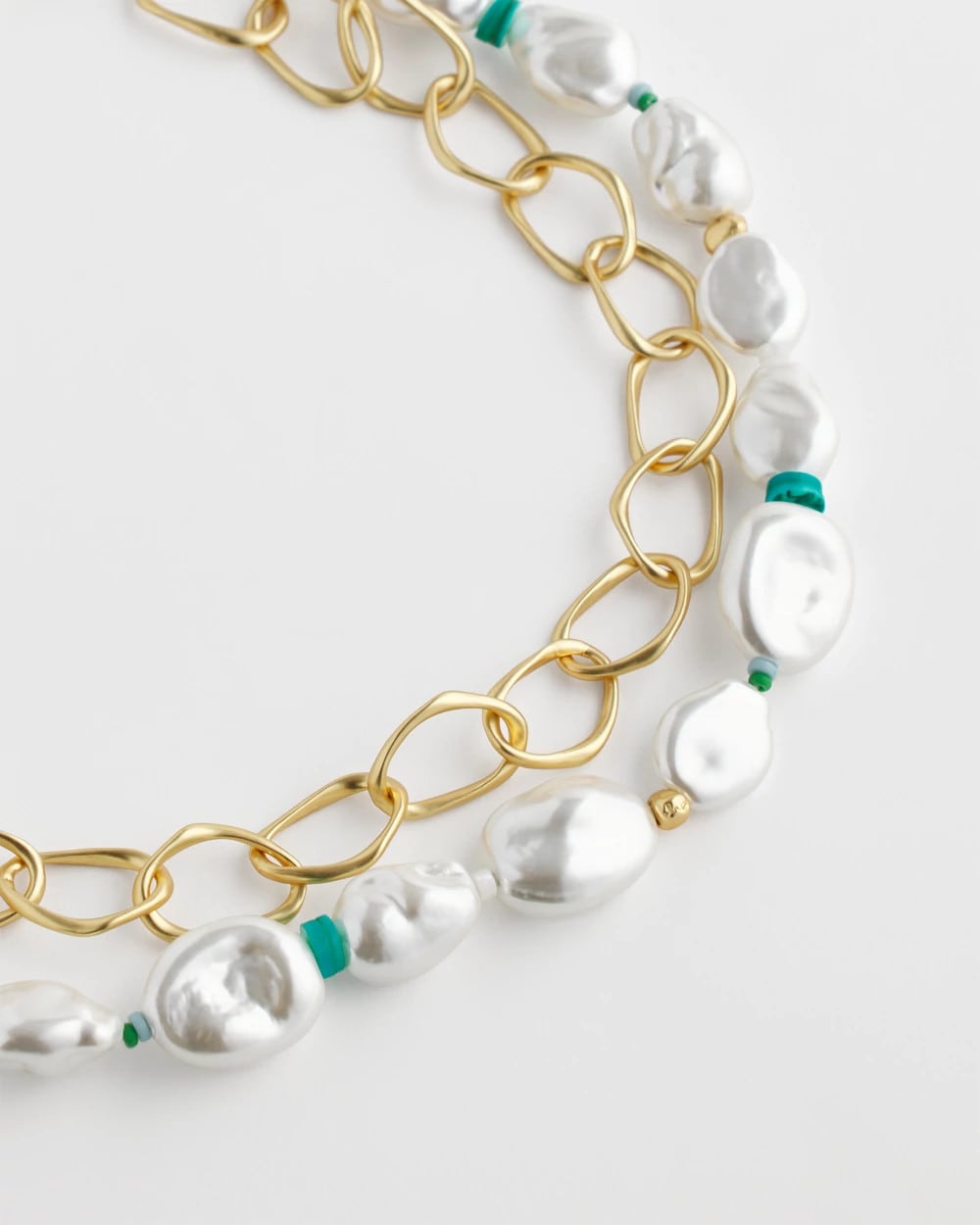 Pearl Pearlescent Goldtone Collar Necklace