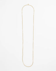 Gold Long Goldtone Seed Bead Necklace
