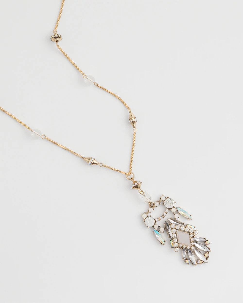Pink Adjustable Opalescent Pendant Necklace
