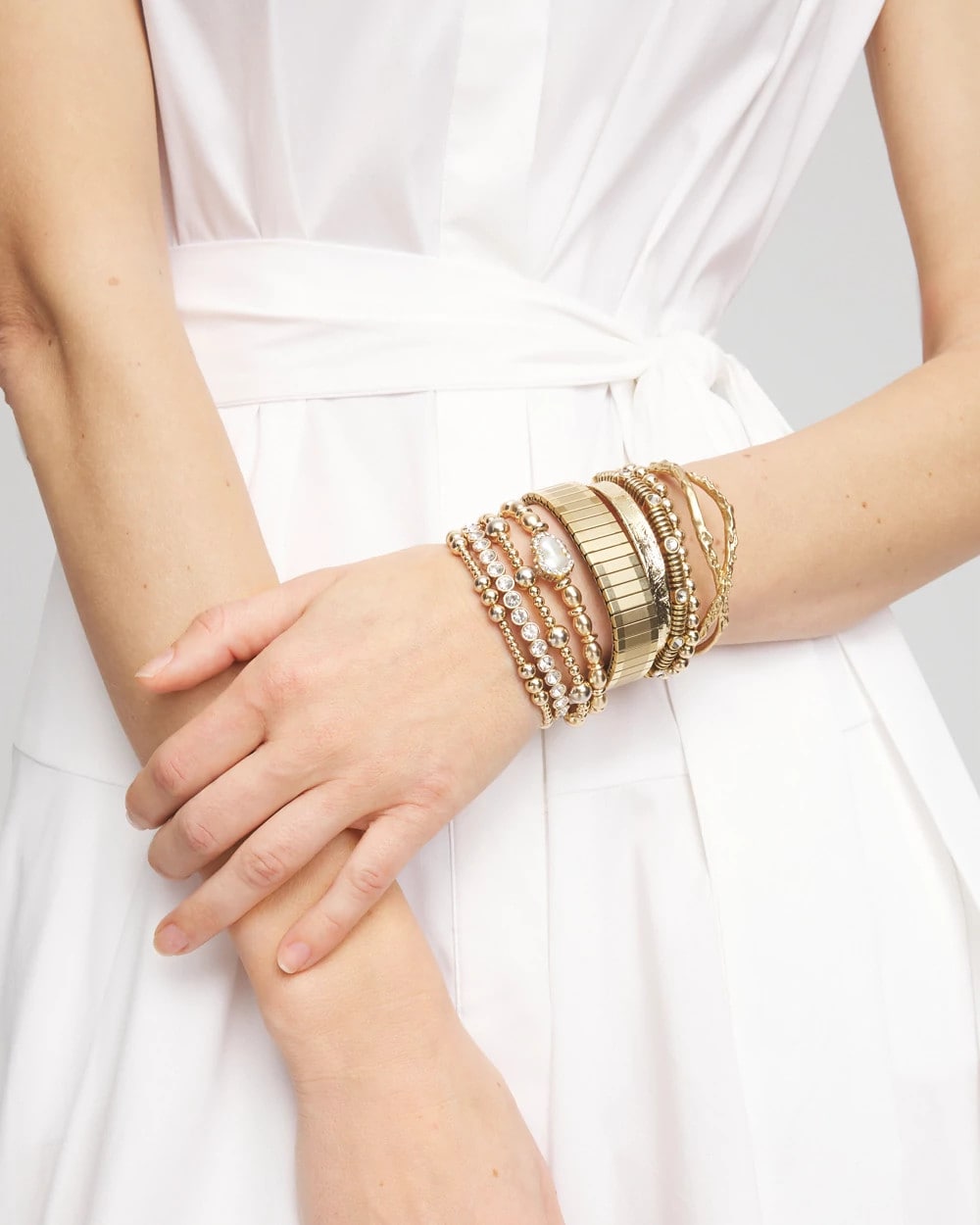 Gold Goldtone Stretch Bracelet