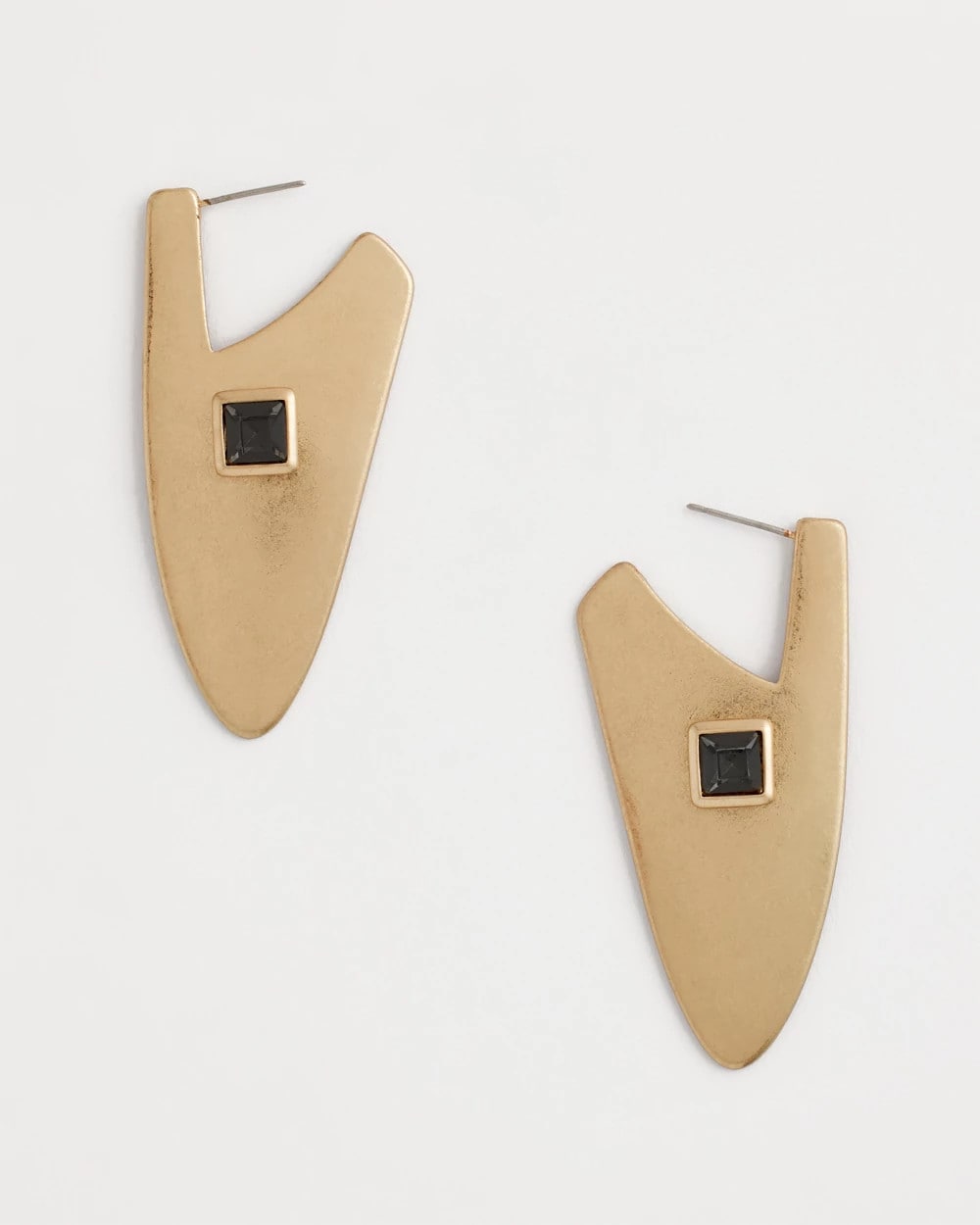 Gold Gold Triangle Linear Earrings