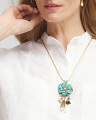 Multi Adjustable Flower Charm Pendant Necklace
