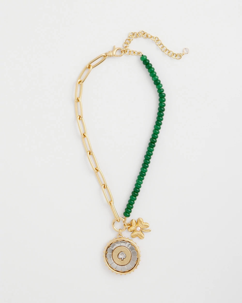 Green Short Clover Pendant Necklace