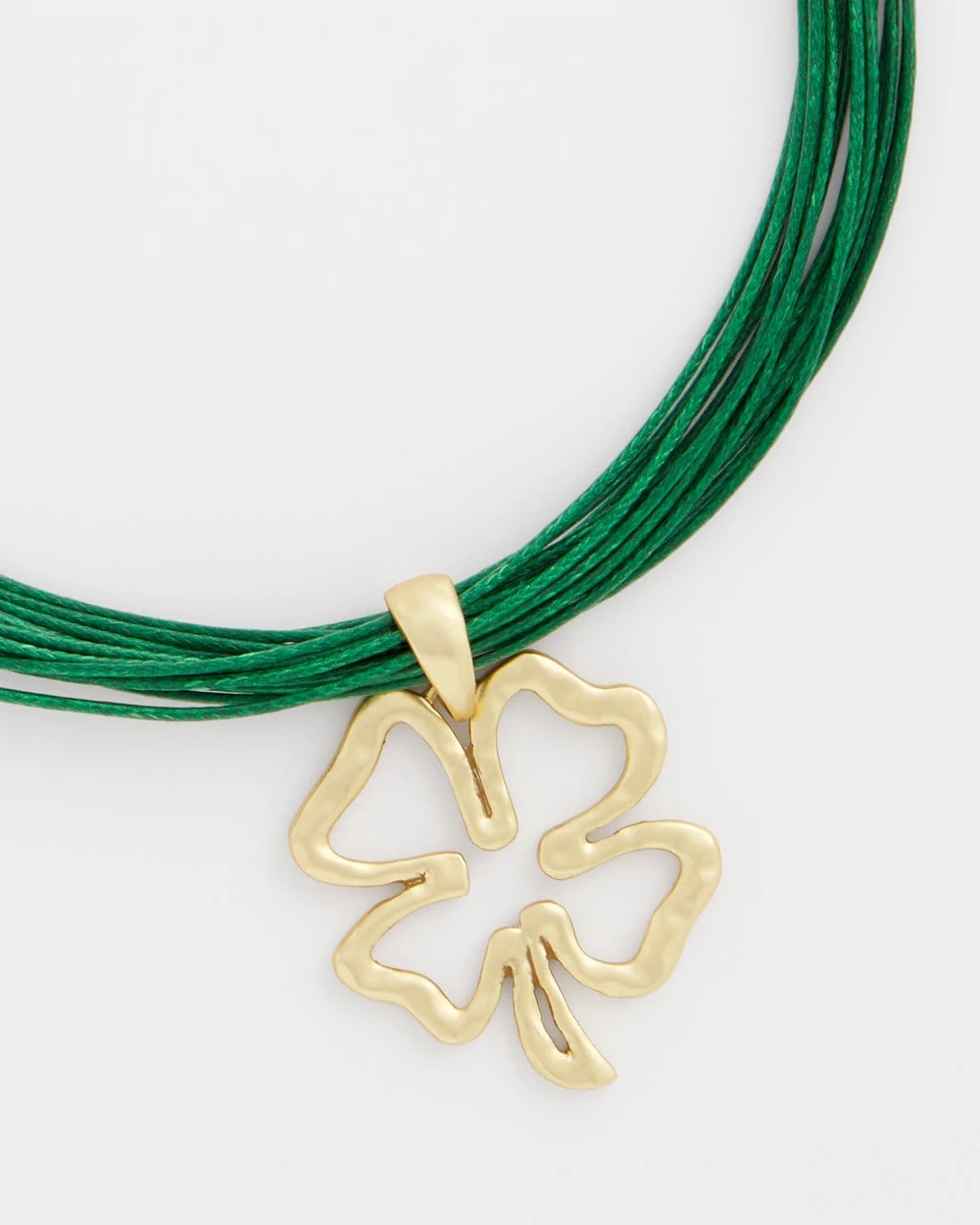 Green Clover Pendant Necklace