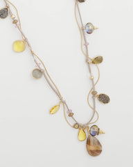 Neutral Drop Off Pendant Necklace