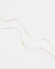 Pink Pink Double-Strand Necklace