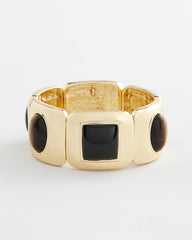 Neutral Neutral Gold Stretch Bracelet