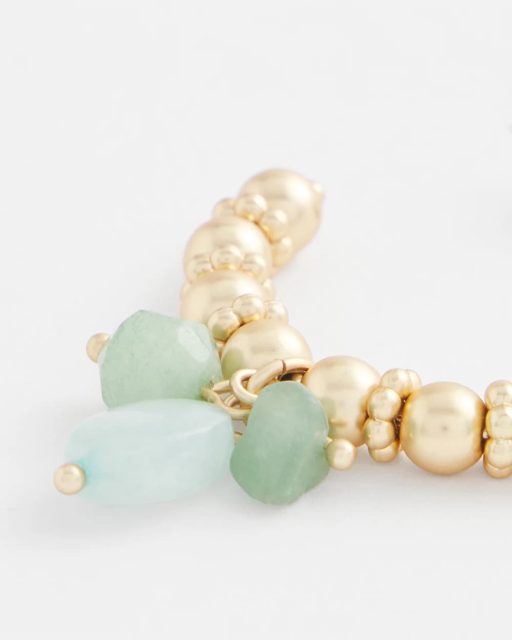 Gold No Droop® Gem Beaded Hoop Earrings