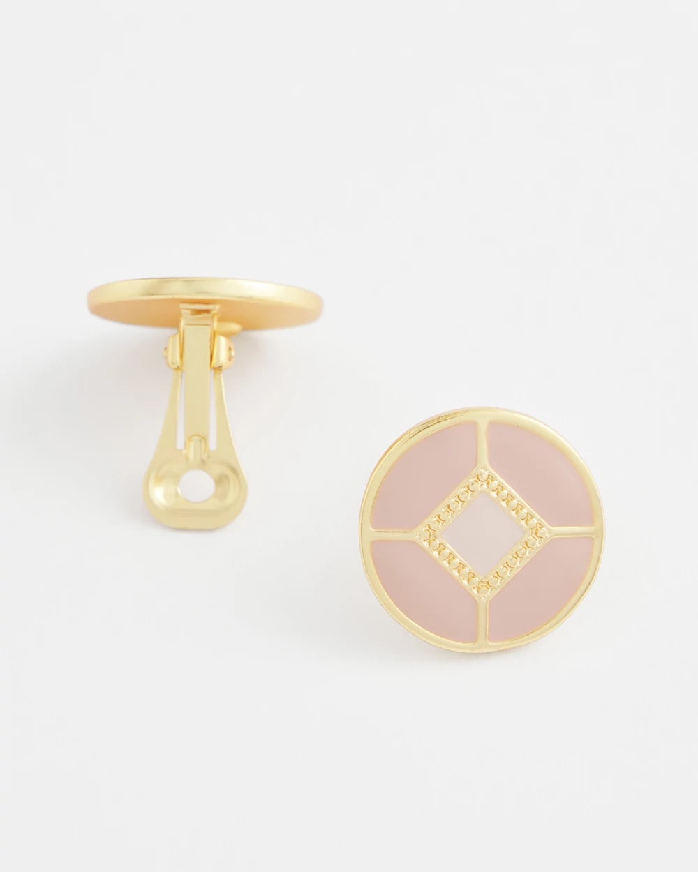 Pink No Droop® Enamel Clip-On Earrings